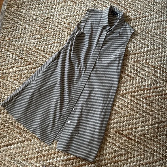 Theory striped sleeveless poplin cotton short dress - Picture 2 of 4